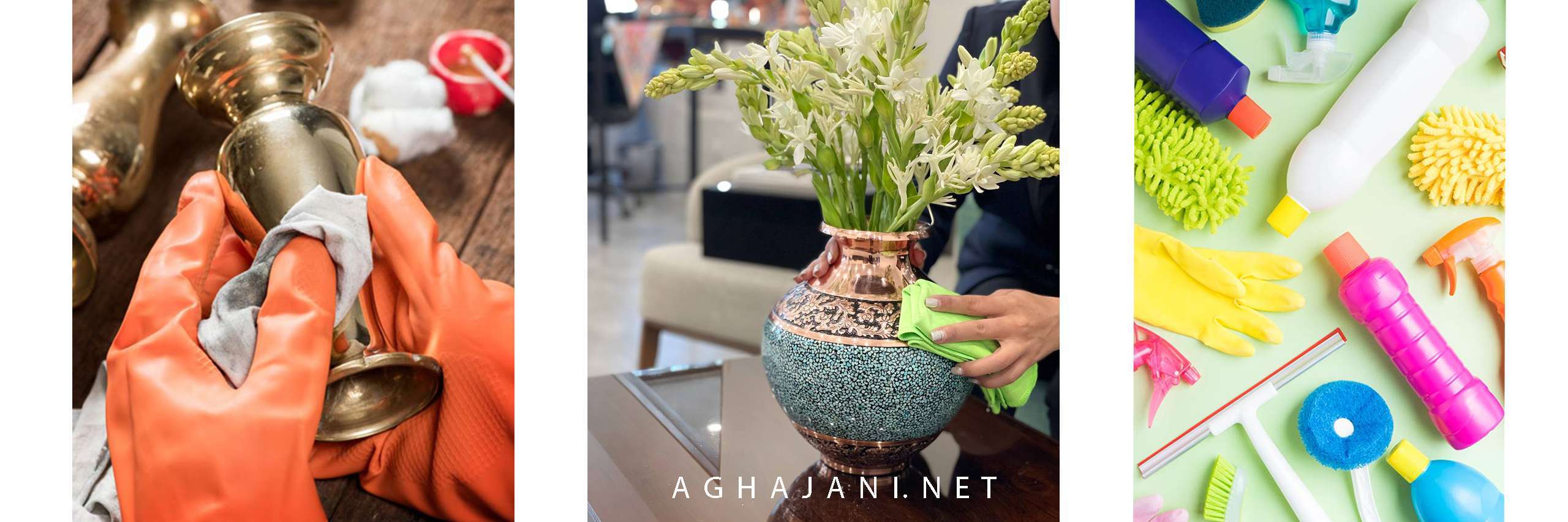 تمیز کاری ظروف مس و فیروزه آقاجانی