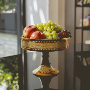 شیرینی-خوری-پایه-دار-چوب-و-خاتم