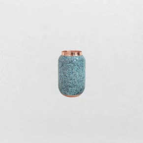 گلدان استوانه‌ای کوچک فیروزه کوبی